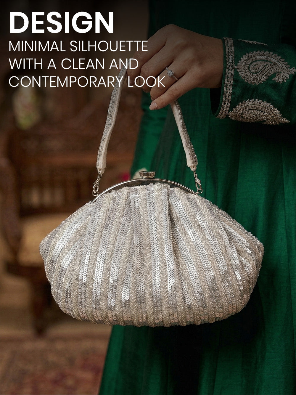 Silver Women Shoulder Bag - Silver