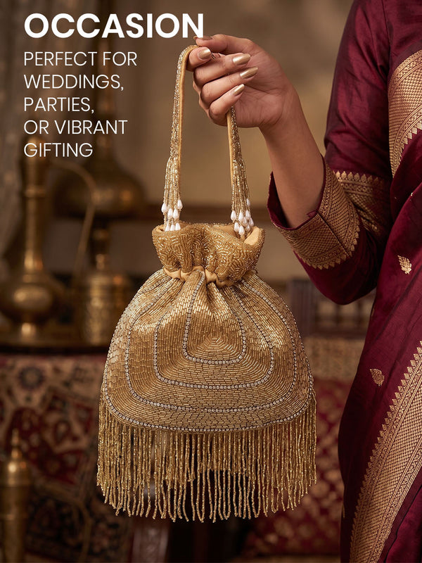 Women's Gold Velvet Potli