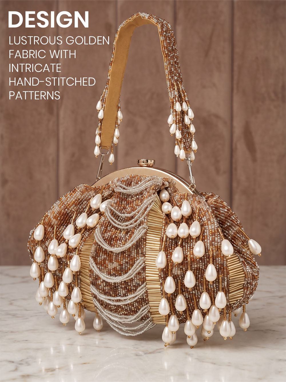 Women's Golden Potli Bag - Gold