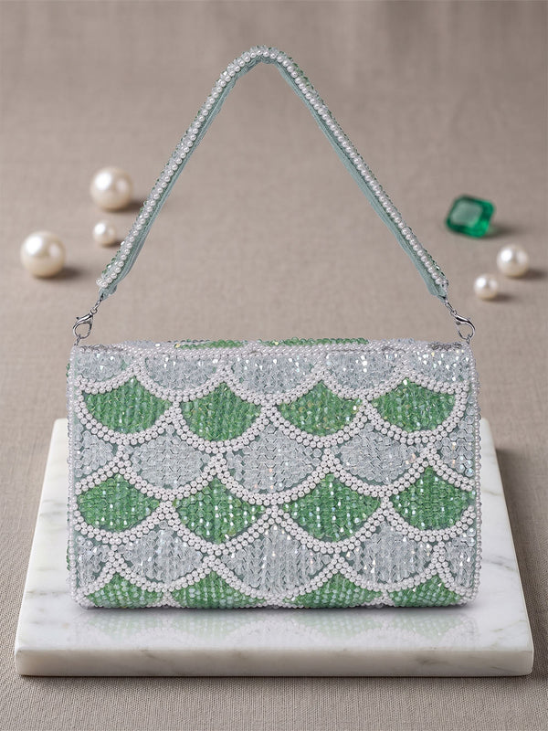 Floral Crystal Hand Clutch
