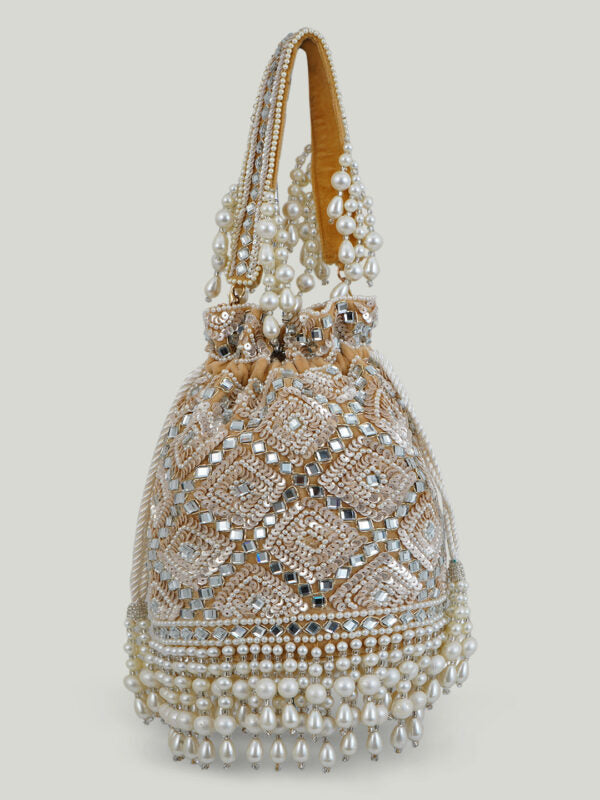 Party Pearls Women Potli - Off White