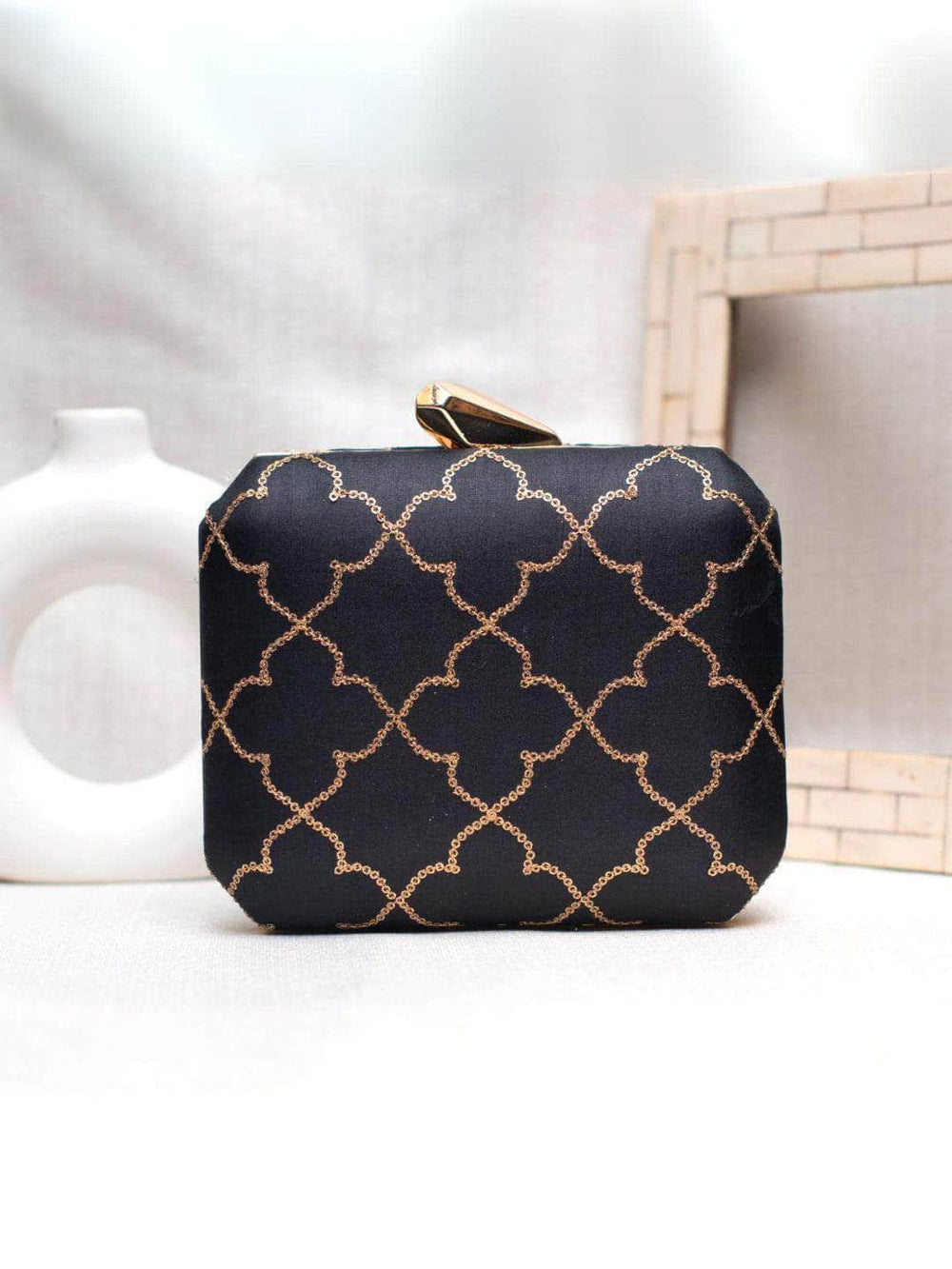 Ethnic Party Clutch - Black | HAQEEBA STUDIO