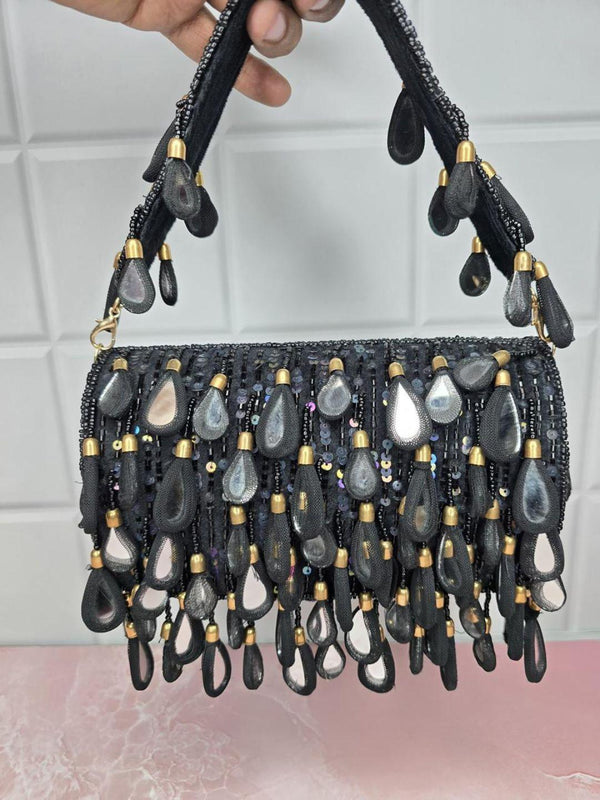 Mirror Sequence Flap Clutch Bag
