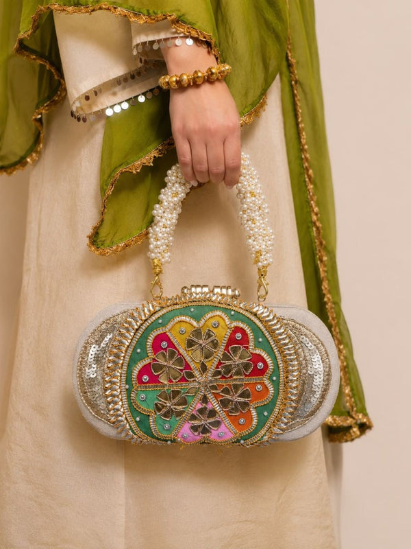 Embroidered Bridal Clutch Bag
