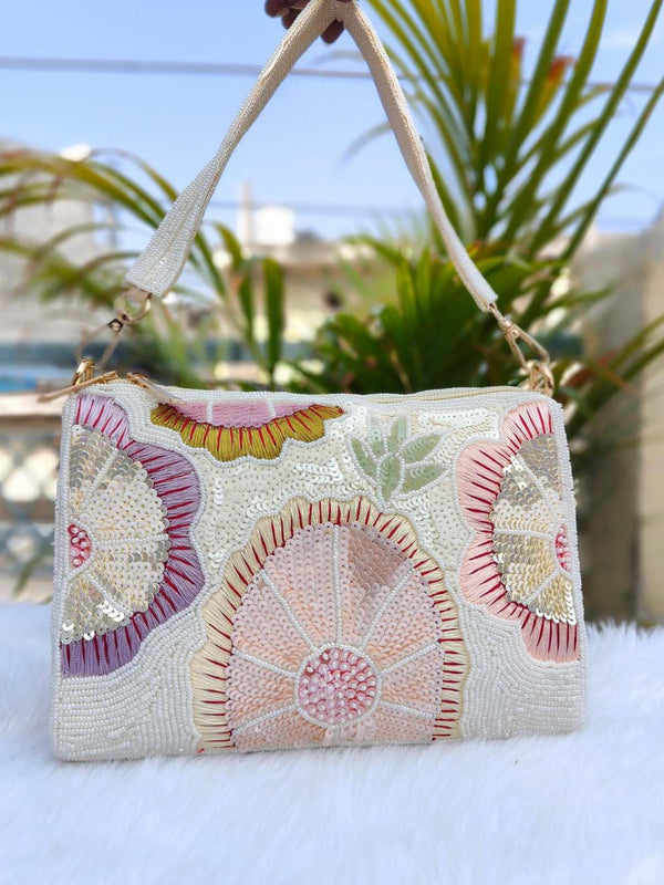 Multi Sequins Designer Flap Clutch
