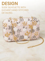 Pink Velvet Sequin Clutch Bag - Feature View 2