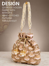 Handcrafted Women's Golden Potli - Feature View 2