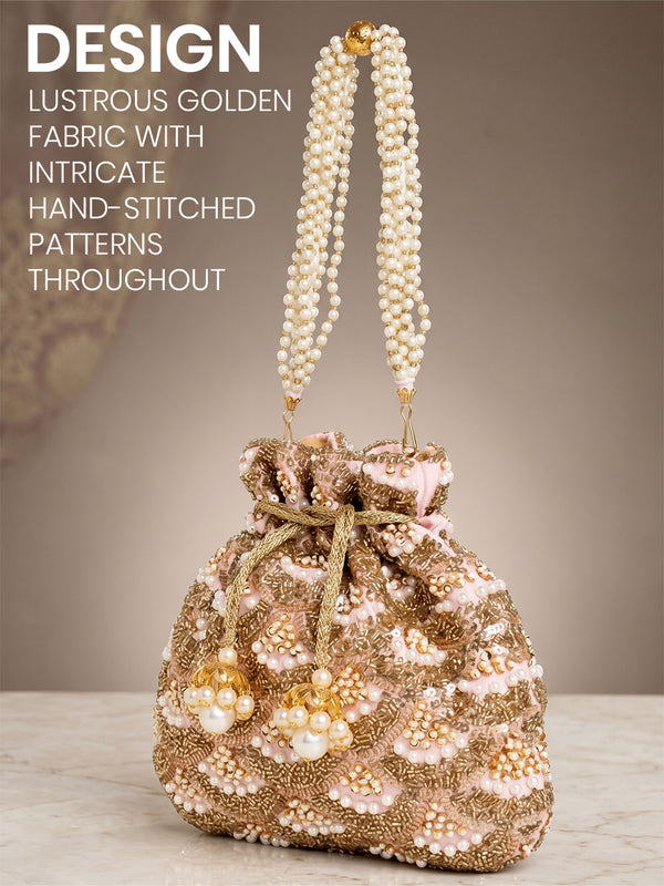 Handcrafted Women's Golden Potli