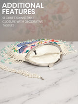 Women's White Potli Bag - Feature View 4