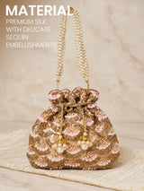 Handcrafted Women's Golden Potli - Feature View 4
