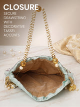 Handcrafted Women's Silver Potli - Feature View 3