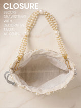 Handcrafted Women's Cream Potli - Feature View 4