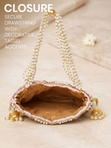 Handcrafted Women's Golden Potli - Feature View 3
