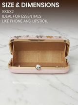 Pink Velvet Sequin Clutch Bag - Feature View 5
