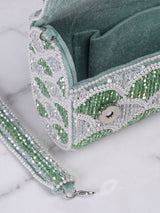 Floral Crystal Hand Clutch - Feature View 3