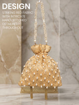 Women's Red Potli - Feature View 3