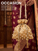 Women's Red Potli - Feature View 4