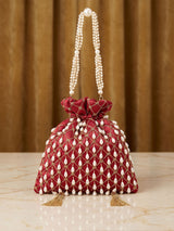 Women's Red Potli - Feature View 2