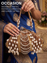 Women's Golden Potli Bag - Feature View 2