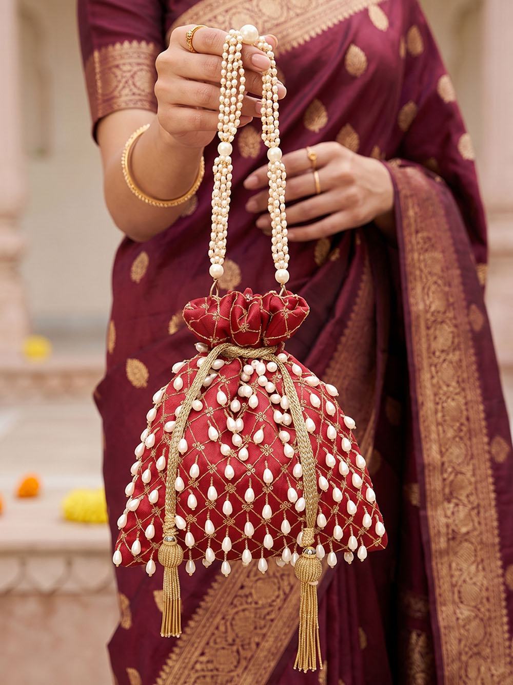 Women's Red Potli - Red