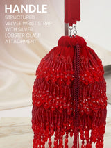 Women's Red Beaded Potli - Feature View 4