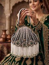 Women's Embroidered Shoulder Bag - Feature View 2