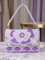 Floral Crystal Hand Clutch - Feature View 4