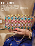 Multicolor Silk Sequin Clutch Bag