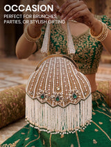 Women's Embroidered Shoulder Bag - Feature View 12
