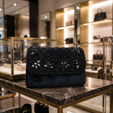 Designer Crystals Stone Seude Fabric Clutch Bag