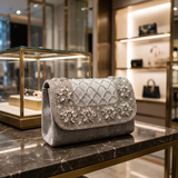 Designer Crystals Stone Seude Fabric Clutch Bag