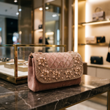 Designer Crystals Stone Seude Fabric Clutch Bag