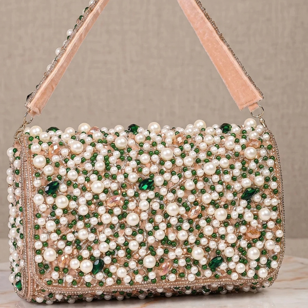 Designer Pearl Clutch Bag