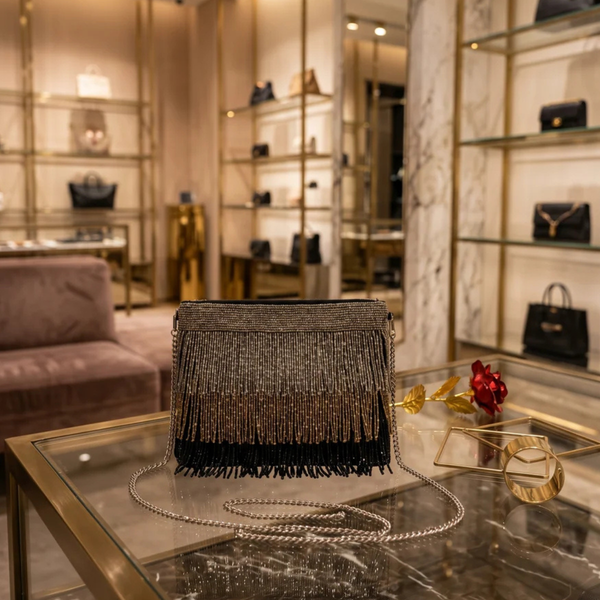 Dance The Night Away Beaded Crossbody Clutch