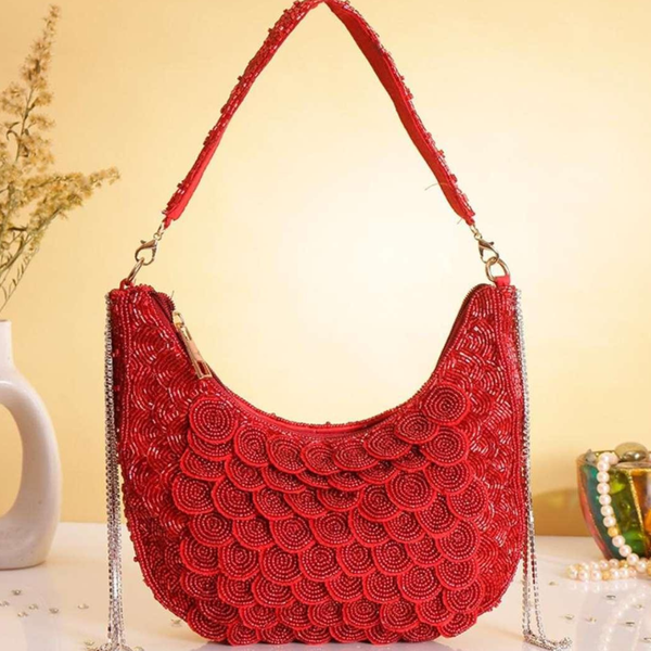 Designer Aarohi Embroidered Bag With Handle