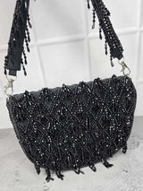 Designer Zoya Crystal Clutch Bags - Black | HAQEEBA STUDIO