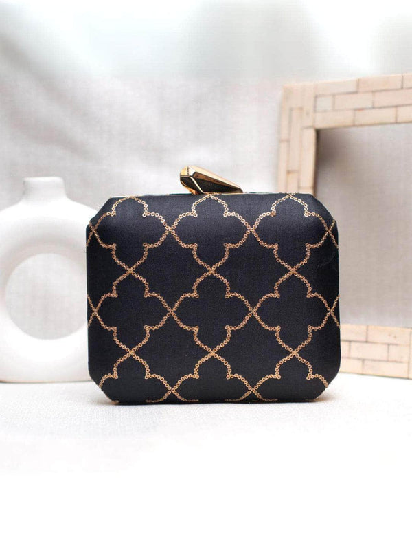 Ethnic Party Clutch - Black | HAQEEBA STUDIO