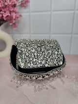Mini Crystal Bag - Black | HAQEEBA STUDIO