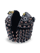 Round Embellished Box Clutch - White | HAQEEBA STUDIO