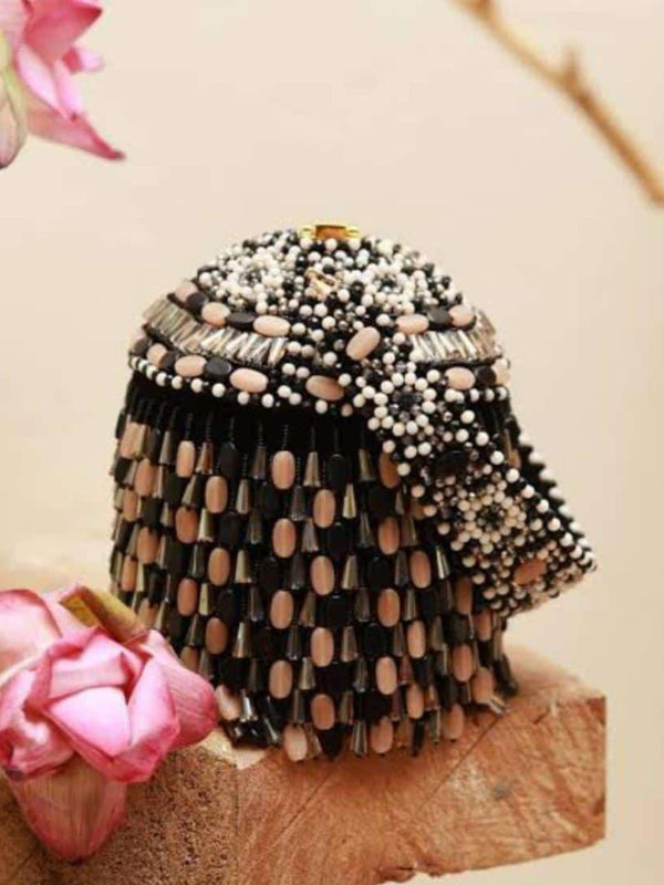 Round Embellished Box Clutch