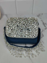 Mini Crystal Bag - Blue | HAQEEBA STUDIO