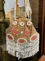 Zena Potli Bag - Brown | HAQEEBA STUDIO