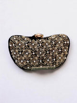 Womens Partywear Clutch Bag - Dark Blue | HAQEEBA STUDIO