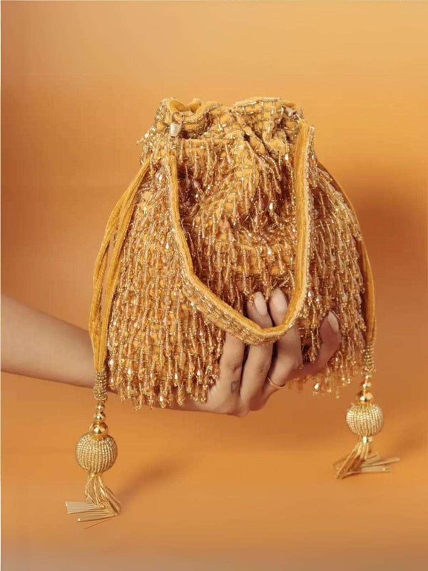 Designer Heavy Potli With Crystal Hangings