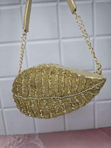 Midnight Elegance Clutch Bag - Gold | HAQEEBA STUDIO