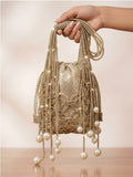 Gold Pearl Potli Bag