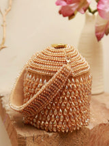 Round Embellished Box Clutch - View 5 | HAQEEBA STUDIO