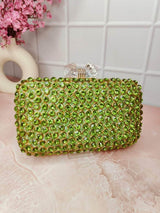 Oval Women Clutch - Green | HAQEEBA STUDIO