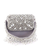 Mini Crystal Bag - Grey | HAQEEBA STUDIO