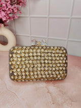 Oval Women Clutch - Grey | HAQEEBA STUDIO